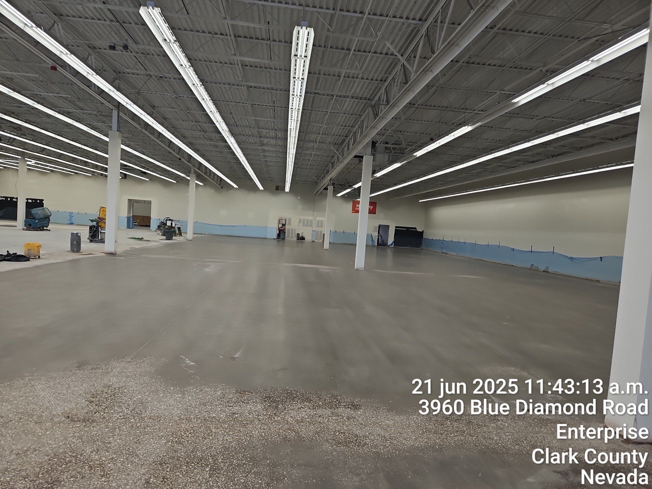 Burlington Store Las Vegas NV — Level 3 polished concrete, penetrating guard sealer, retail chain brand standard