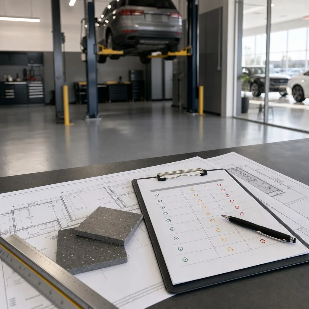 How to Review a Showroom or Service Bay Floor Spec in 10 Minutes