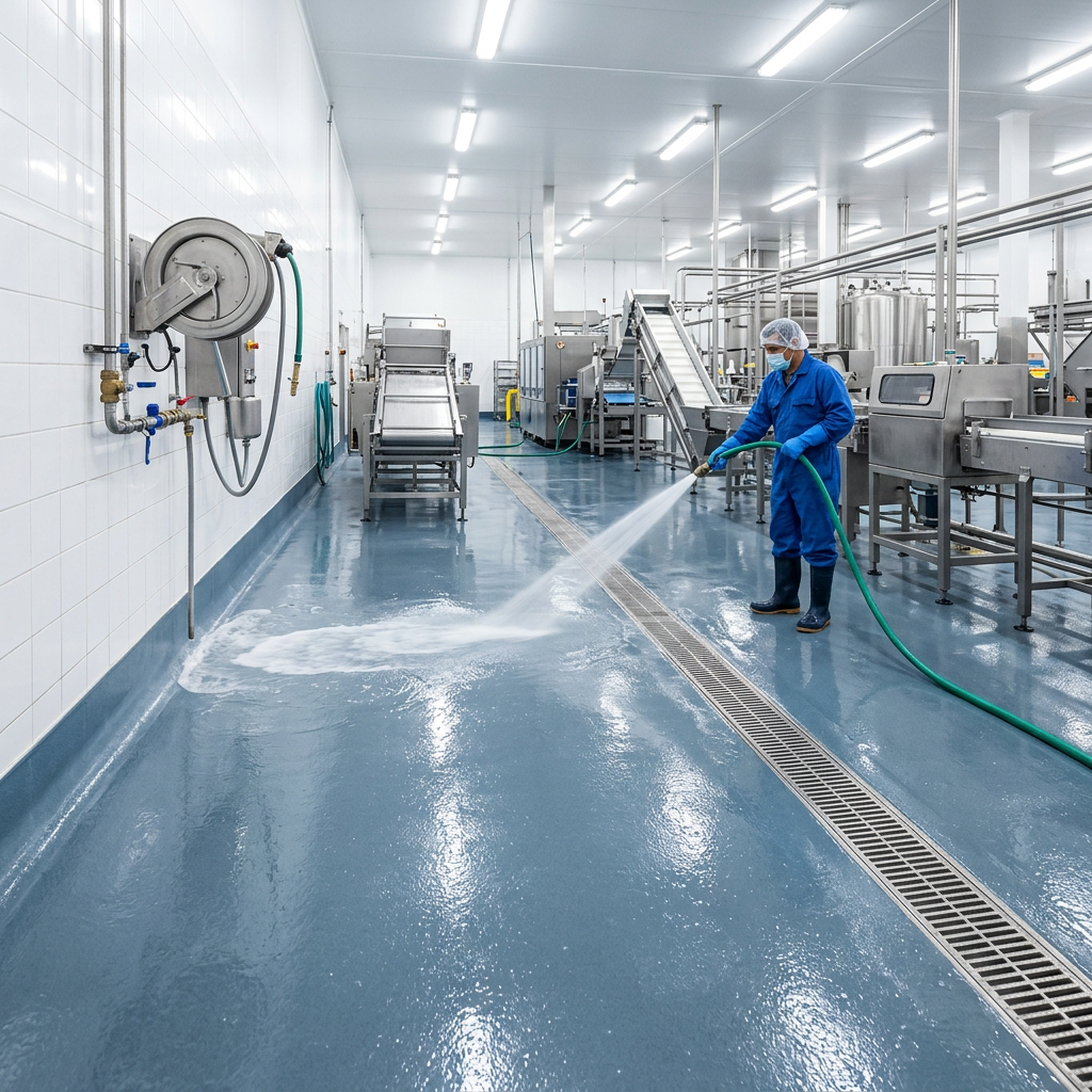 Wash-Down Area Flooring: What It Actually Requires to Survive